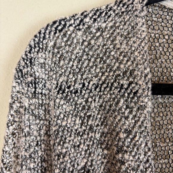 RXB Khaki/Beige/Black Open Weave Long Sleeve Plunging Cowl Neckline Sweater - Picture 5 of 11